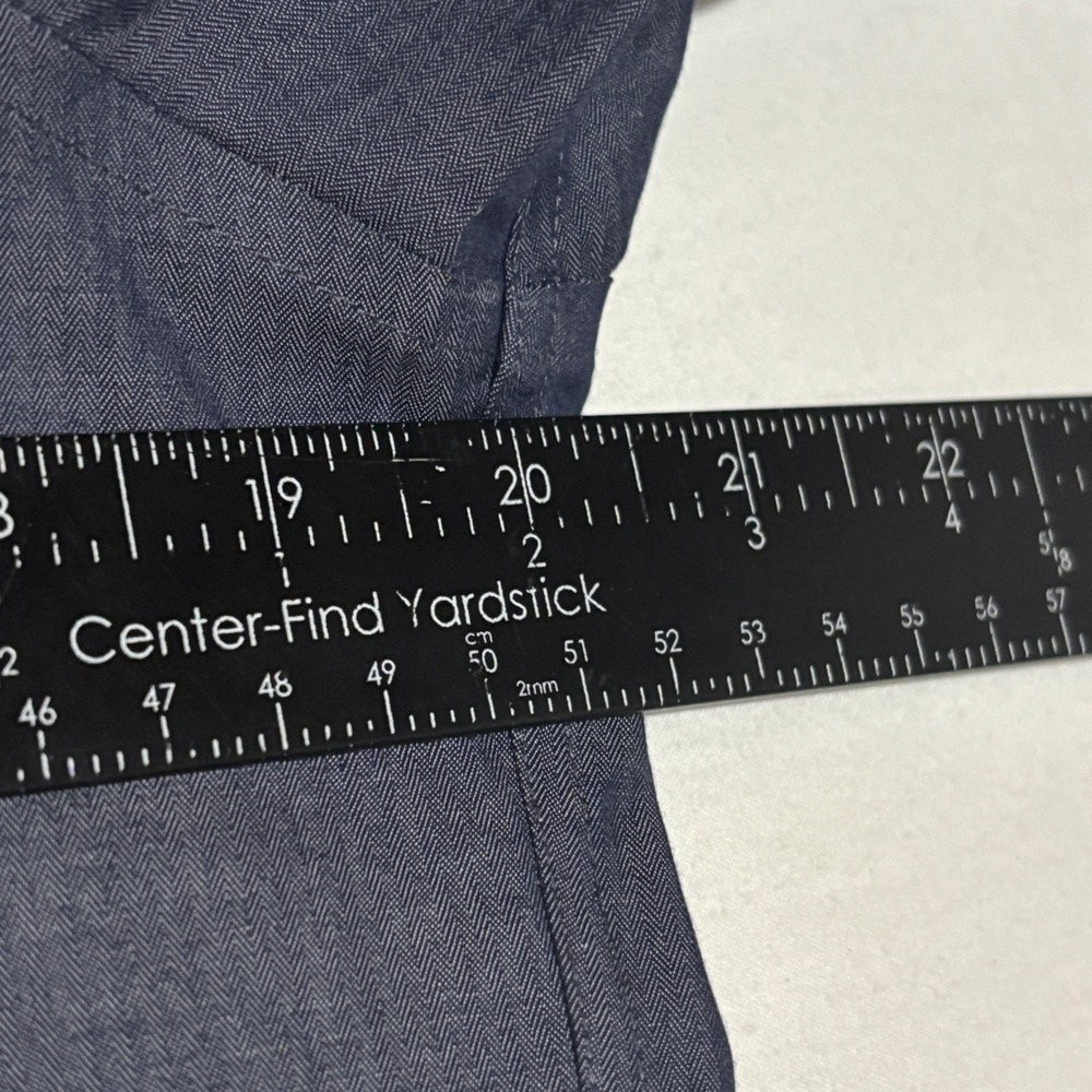 Calvin Klein Dress Shirt Mens 15 32/33 Navy Blue Slim Performance Wrinkle Free - Picture 3 of 7